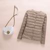 Womens Lightweight Packable Down Jacket No Collar Slim Fit Short Puffer Coat Winter