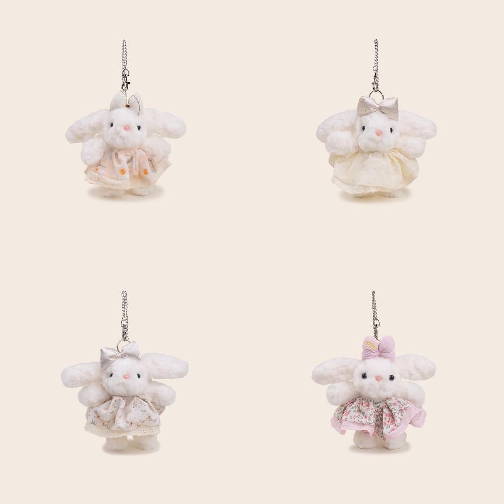 Eared Rabbit Fallen Plush Pendant Lolita Jk Doll Floral Plaid Skirt Design Bow
