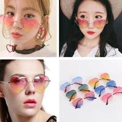 Retro Metal Love Sunglasses, Peach Heart Ocean Piece Sunglasses Women, Sunglasses Sunglasses