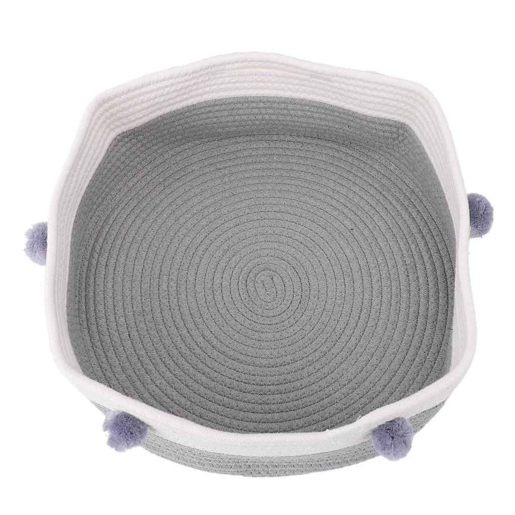 Cat Scratcher Bed Basket Cotton Rope Hand Knitting Stylish Look Cat Sleeping Bed Scratching Mat for Home Indoor