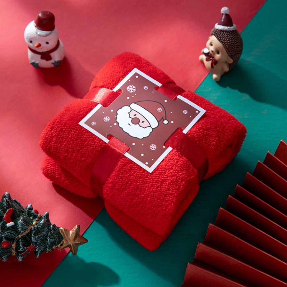 Coral Velvet Christmas Towel Xmas Holiday Decorative Reusable Face Towel Absorb Water Wash Cloth Christmas Gift Party Gift
