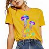 Fashionable and beautiful jellyfish print Womens short sleeved Tshirt summer round neck versatile for daily use