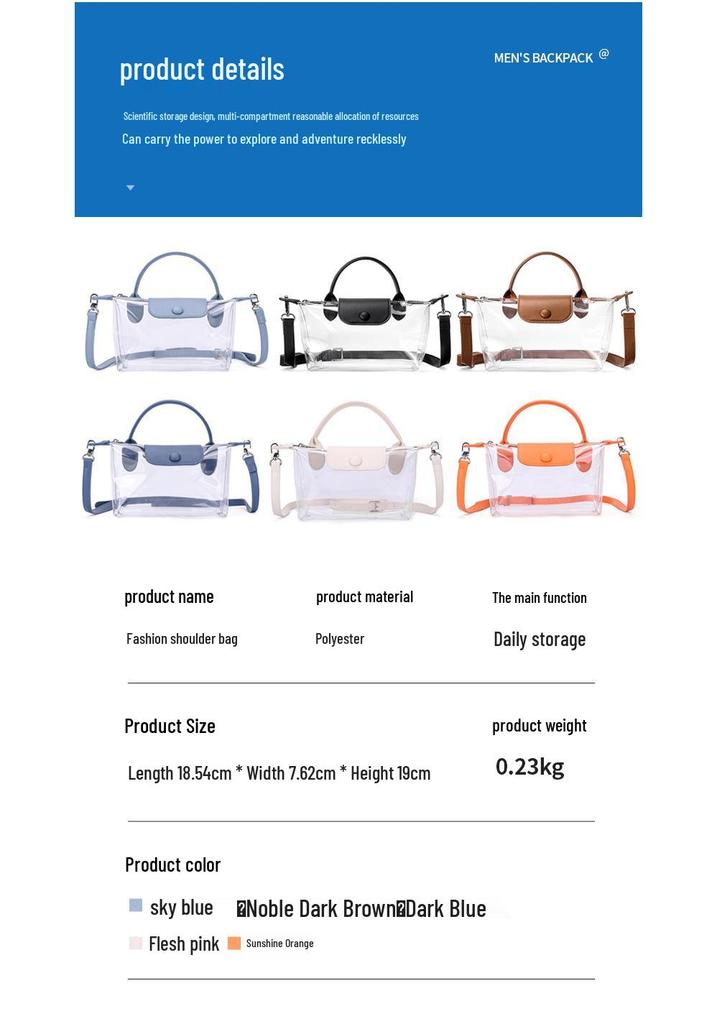 Modische Schultertasche aus klarem PVC - Trendige Jelly Crossbody-Tasche