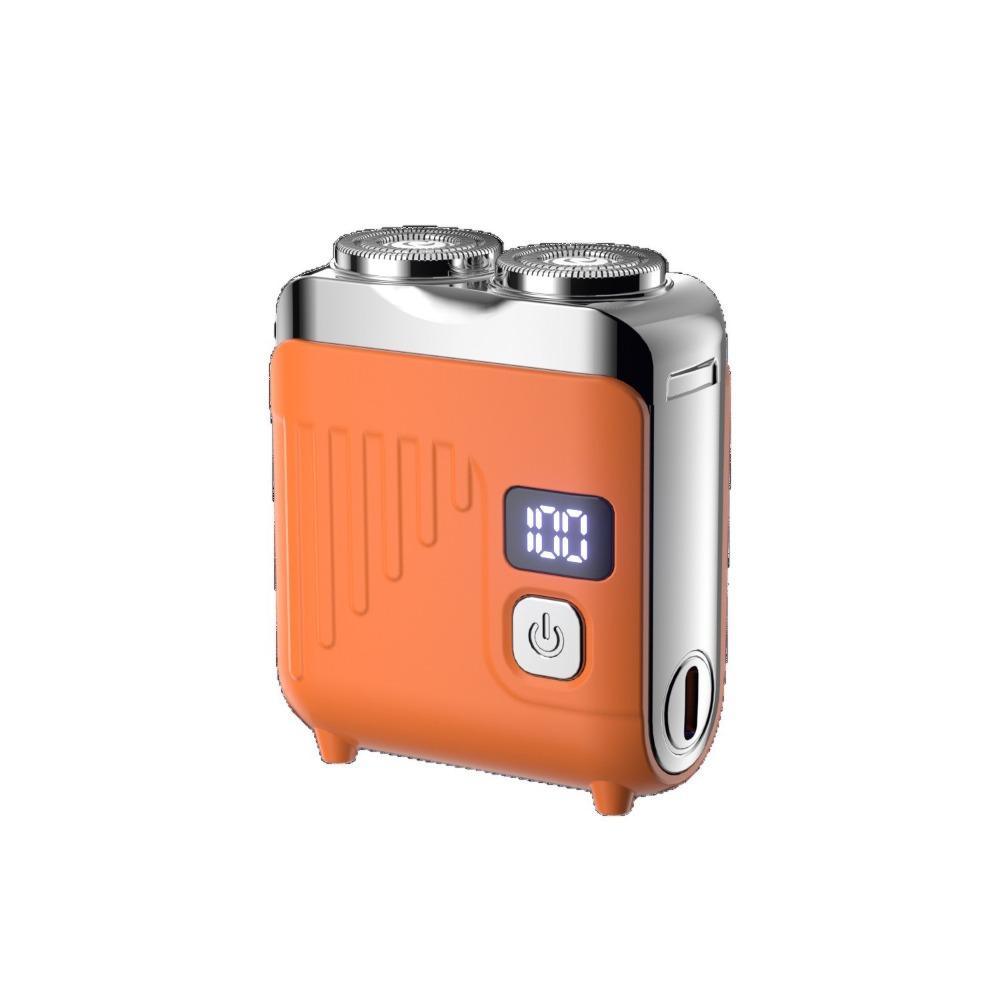 Double Head Pocket Rotary Razor LCD Display Men's Beard Trimmer Face Hair Remover Tool On The Go