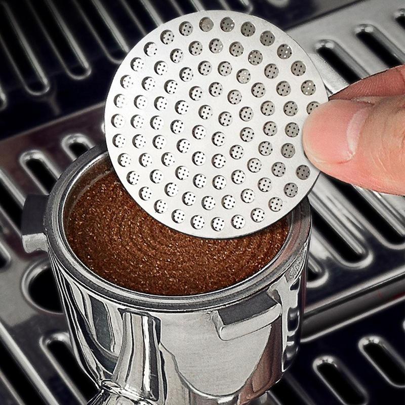 Stainless Steel Coffee Filter Mesh Plate 51/53/58mm Coffee Puck Screen Double Layer Fine Filter Screen uniform extraction sheet