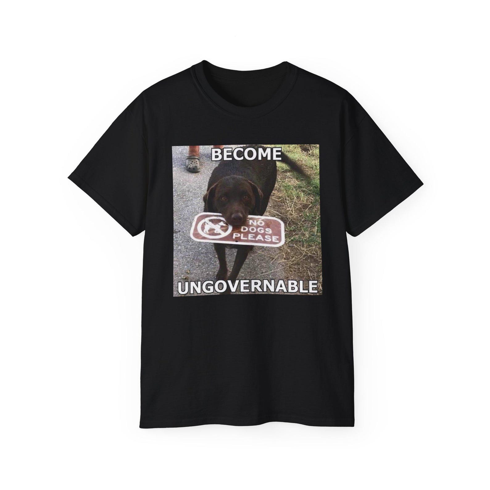 Funny Pet Doggo Become Ungovernable No Dogs Please Pet Funny Meme Unisex Cotton T shirt, Christmas Gift L