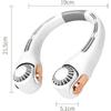 Portable Neck Fan, USB Rechargeable Bladeless Neck Fan, 3 Speeds Neck Fan, Quiet Portable Fan for Outdoor Sports White
