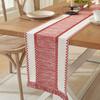 Boho Table Runner Color Block Table Runner with Tassels Farmhouse Table Runner for Kitchen Dining Table Dresser Home Decor