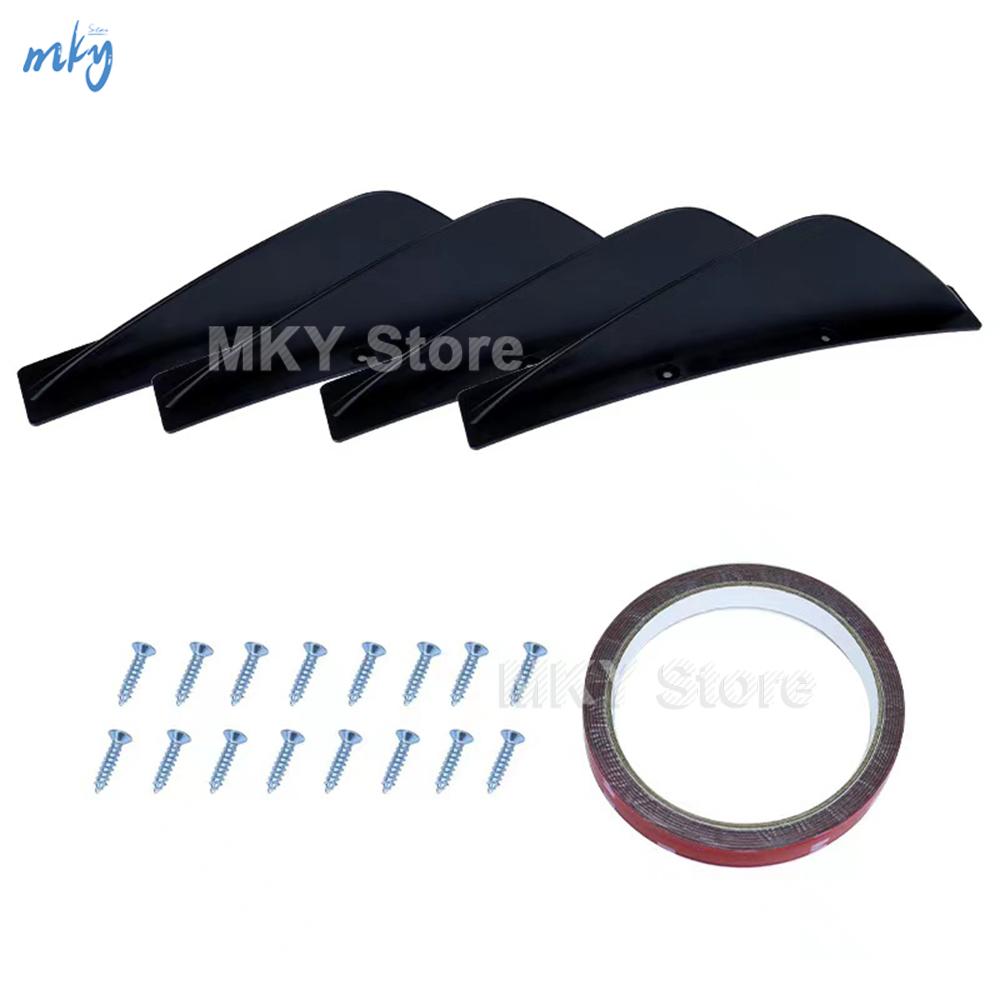 

Universal 4pcs Car Rear Bumper Strip Lip Spoiler Diffuser Splitter Scratch Protector Car Tail Extension Car Anti-collision