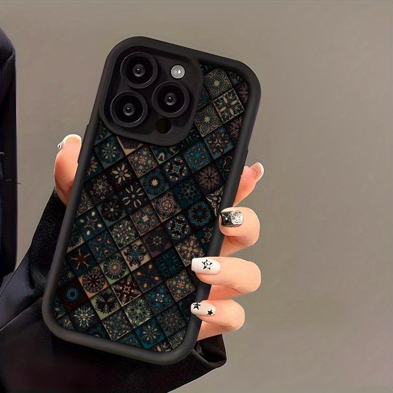 Vintage Ethnic Style Geometric Patchwork Pattern Matte Phone Case for iPhone 17 16 Pro Max 15 14 13 12 11 7 8 Plus XS X XR Cover