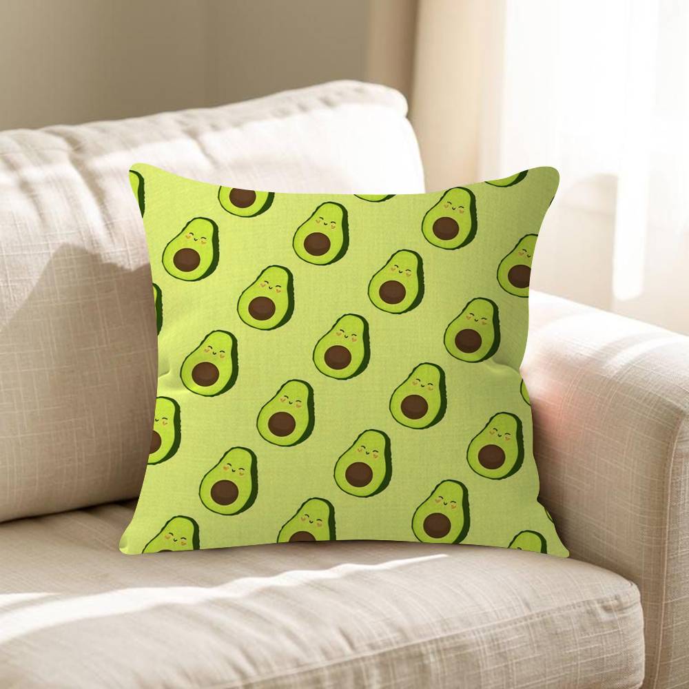 Cool Cartoon Avocado Office Cushion Pillowcase Car Cushion Cover45X45CM Lumbar Pillowcase Sofa Pillowcover