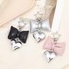 Trendy Faux Leather Bow Heart Pendant Keychain Ornament