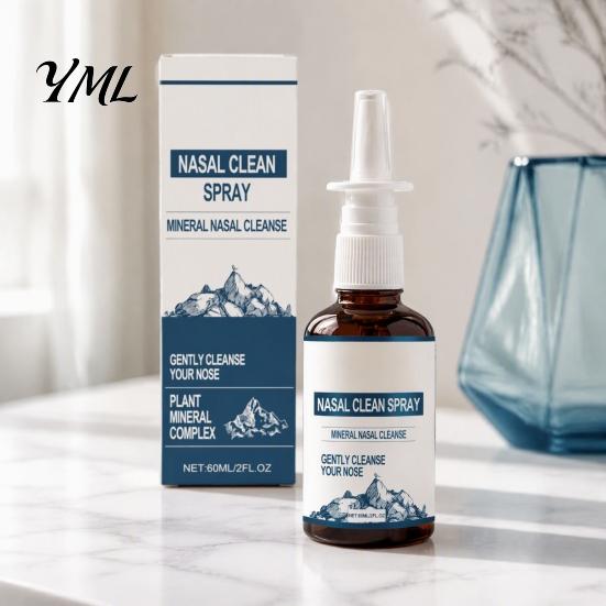 Portable Nasal Protection for Travel Natural Spray, 60ML Daily Cleanse And Care Mist Mineral Based Gentle Non-Medicated Spray Dry Air, Travel,