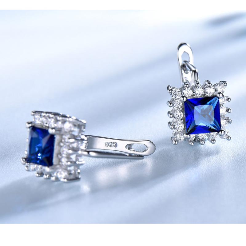 Gica Gem 925 Sterling Silber grünes Quadrat Vintage heißer Verkauf Ohrstecker für Frauen feines Temperament hochwertiger Schmuck Geschenk zum Muttertag