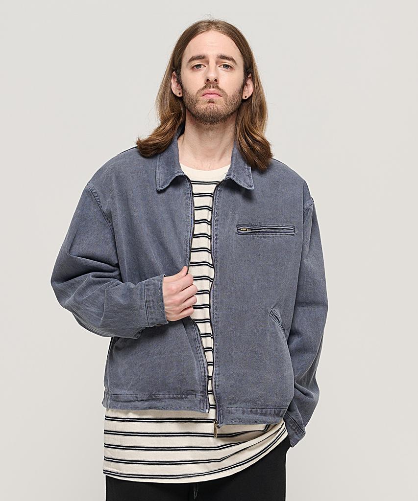 Cargobros Vintage Pigment Work Trucker Jacket (Navy)