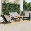 VidaXL Balcony Furniture Set with Cushions 5 Pcs Black Steel, Outdoor Furniture Set, Balcony Set of 3283638