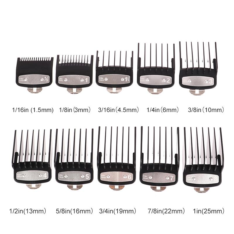 

10 шт./компл., машинка для стрижки волос, ограничительная расческа, насадка, размер, замена парикмахера