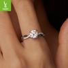 Four-Claw Twist Rope D Color One-Carat Moissanite Ring Wedding Ring Luxury High-End S925 Sterling Silver Ring