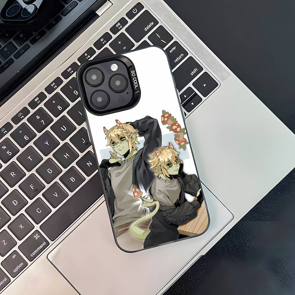M-Mushroom Oasis Anime Phone Case For iPhone 17,16,15,14,13,12,11,Pro,Max,Plus,Black Matte Shockproof Cover