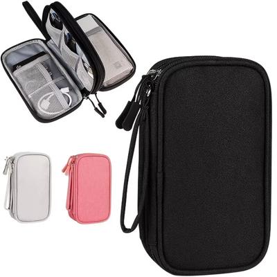 Portable Double Layer Travel Organizer Bag Waterproof Organizer Electronics Charging Bank Online Data Mouse Cable Storage Bag
