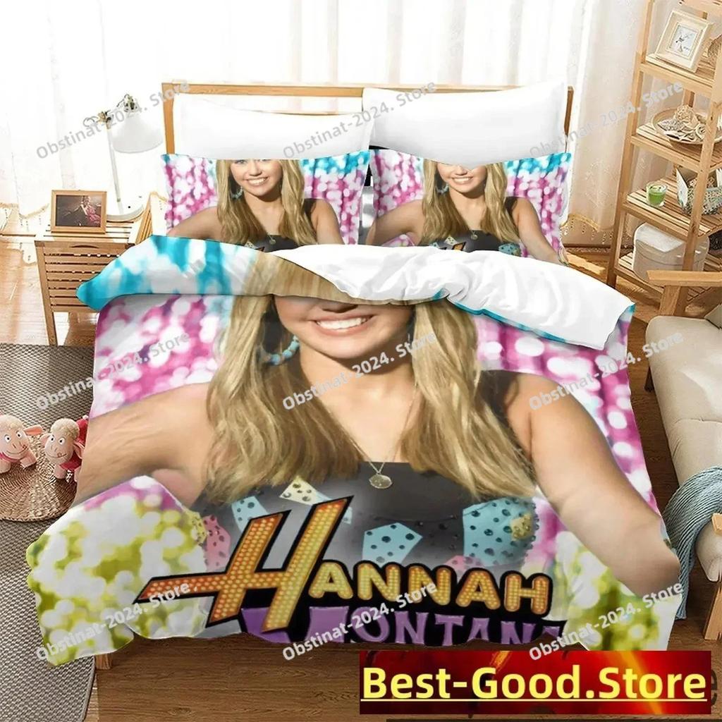 3D Print Hannah Montana Bedding Set Boys Girls Twin Queen King Size Duvet Cover Pillowcase Bed Boys Adult Home Textileextile