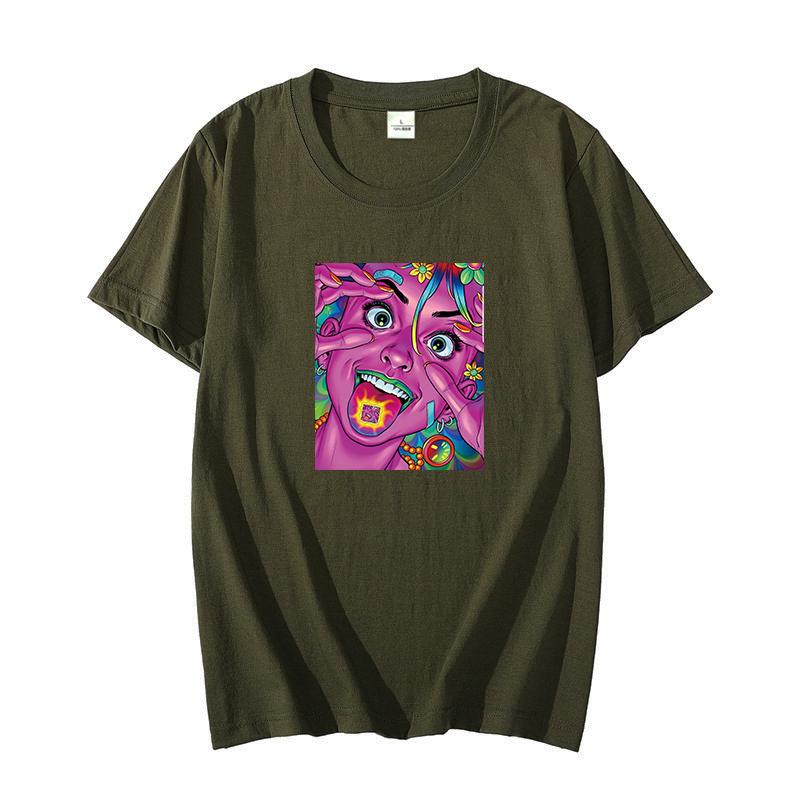 Psychedelic Trippy Sexy Female Lucid Dream Cotton Mens Tshirt Oversized Short Sleeve Tshirts Oneck Tshirt Mens Clothing