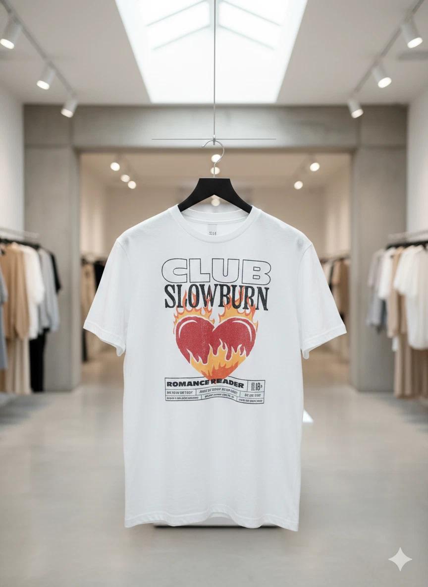 

Unisex Adult Casual Graphic Club Slowburn Romance Reader Flaming He... M