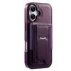 CASENEO For iPhone 17 Case with Foldable Kickstand TPU PU Leather PC Card Bag Magnetic Phone Cover Compatible with MagSafe