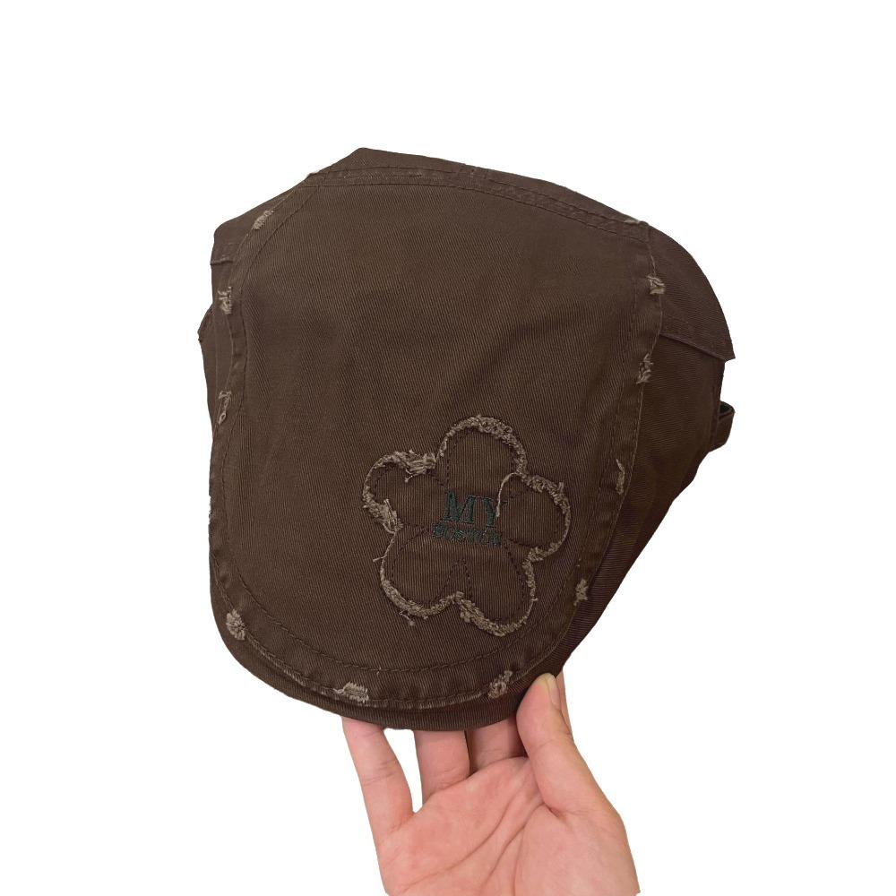 

Теплый дизайн с заплаткой из берра Винтажный берет художника Повседневная шляпа художника Лето кофейный