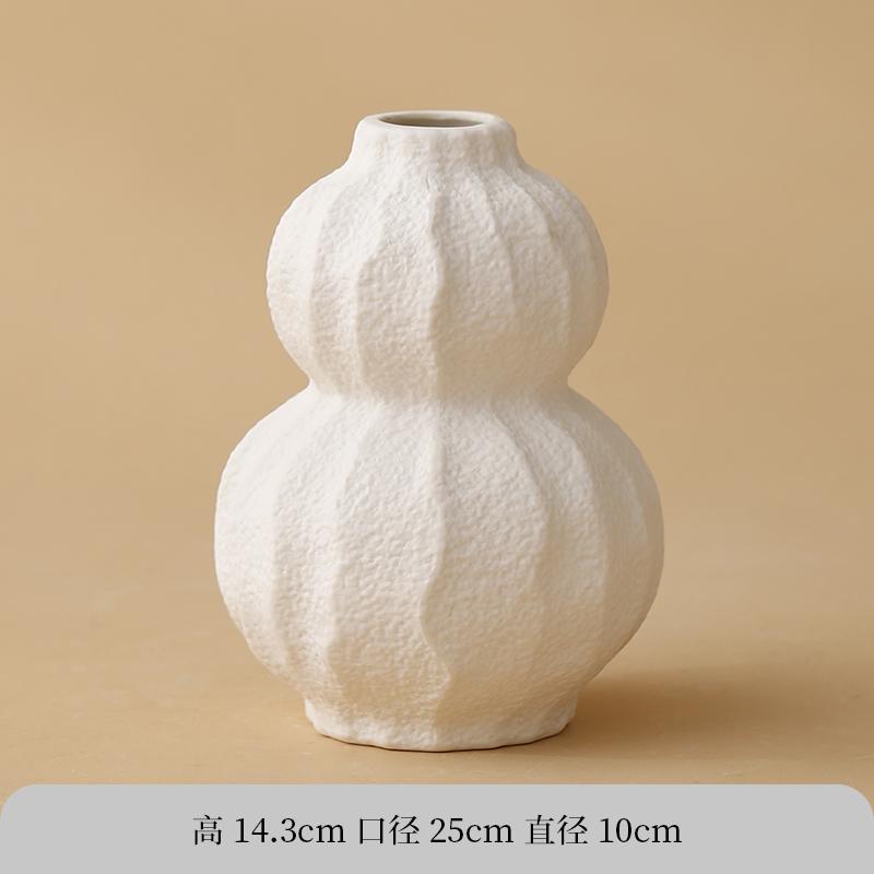 Keramik weiße Vase Wohnzimmer Kunststoff Schicke Vase Wasserkulturgefäße Einsetzen von Trockenblumen Topf Desktop Deko Ornamente