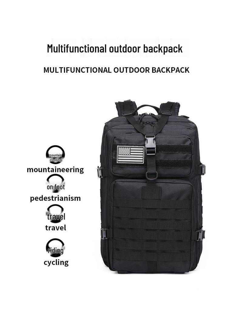Tactical Outdoor 3P Backpack with Molle System - Multi-Functional Oxford Cloth Travel Bag