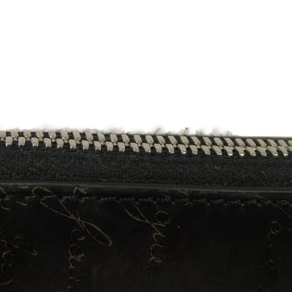 Used Wapa Money Purse 11828 7943 New Logo Scritto Leather Zip Around Nero Current Calligraphy Nero Grigio Men's from