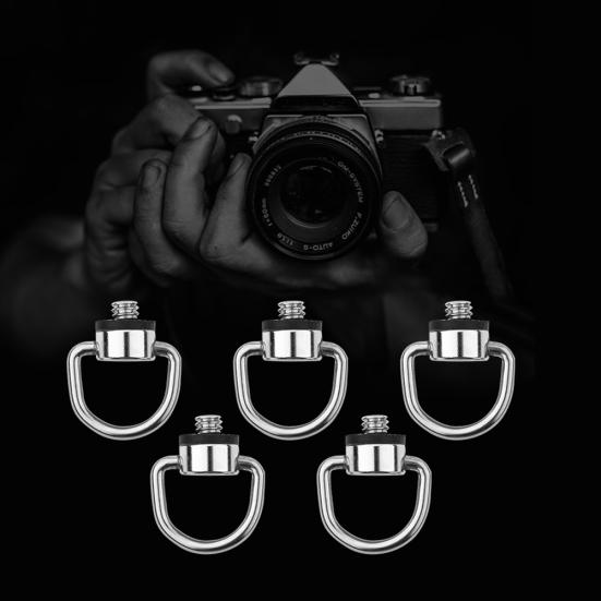 1/4inch Metal D-Ring Camera Tripod Monopod Screw Adapter for Quick Release Plate