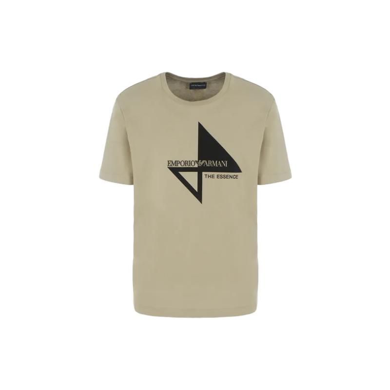 Emporio Armani Loose Fit Round Neck Letter Short Sleeve T-Shirt Men tops Green 7V1T6Q1-J7FZ1-0544