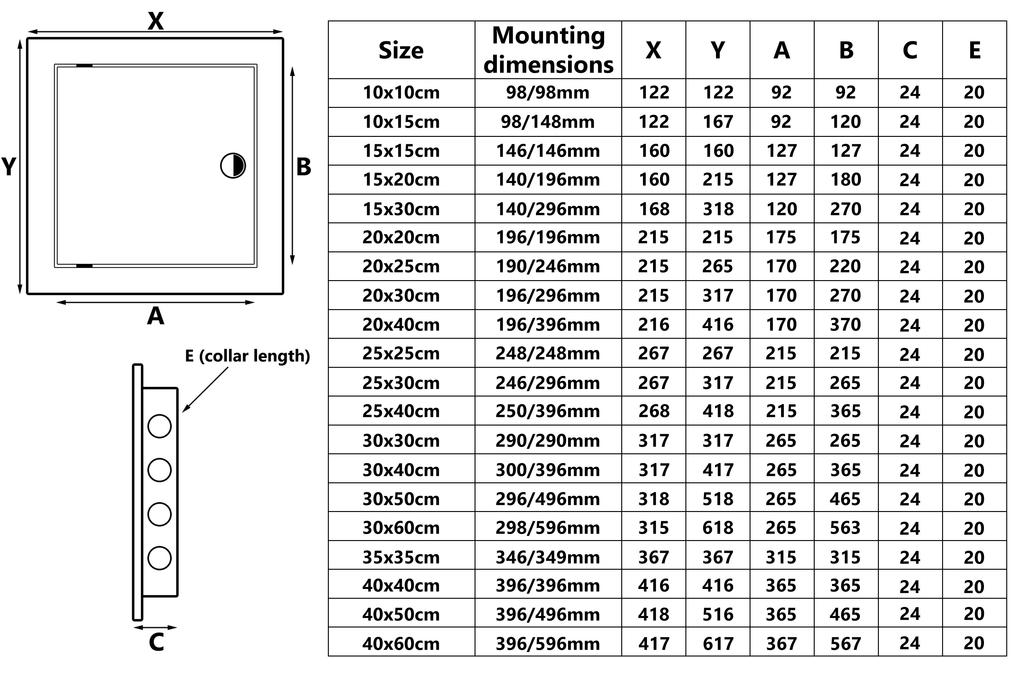 Inspection Door 250X400 Mm Abs
