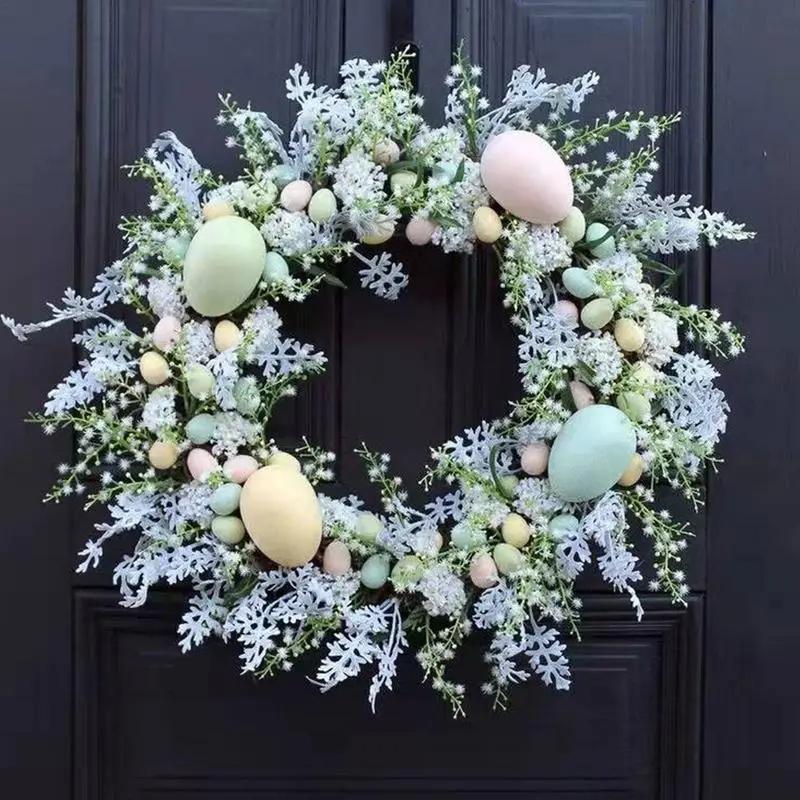 Colorful Easter Eggs Decor Spring Wreaths For Front Door Pastel Easter Egg Mini Spring Easter Wreath Easter Window Wreath