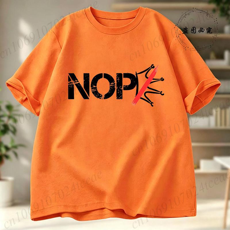 Summer Funny Nope No Kings Unisex Unisex Tshirt Short Sleeve Tee Clothing Casual Hip Hop Streetwear Fashion Trendy Tees Tops