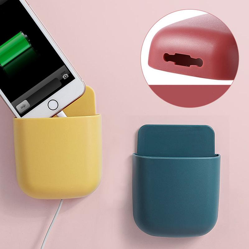 Wall Mounted Storage Box Mobile Phone Plug Holder Stand Rack Remote Control Storage Organizer Case for Air Conditioner TV