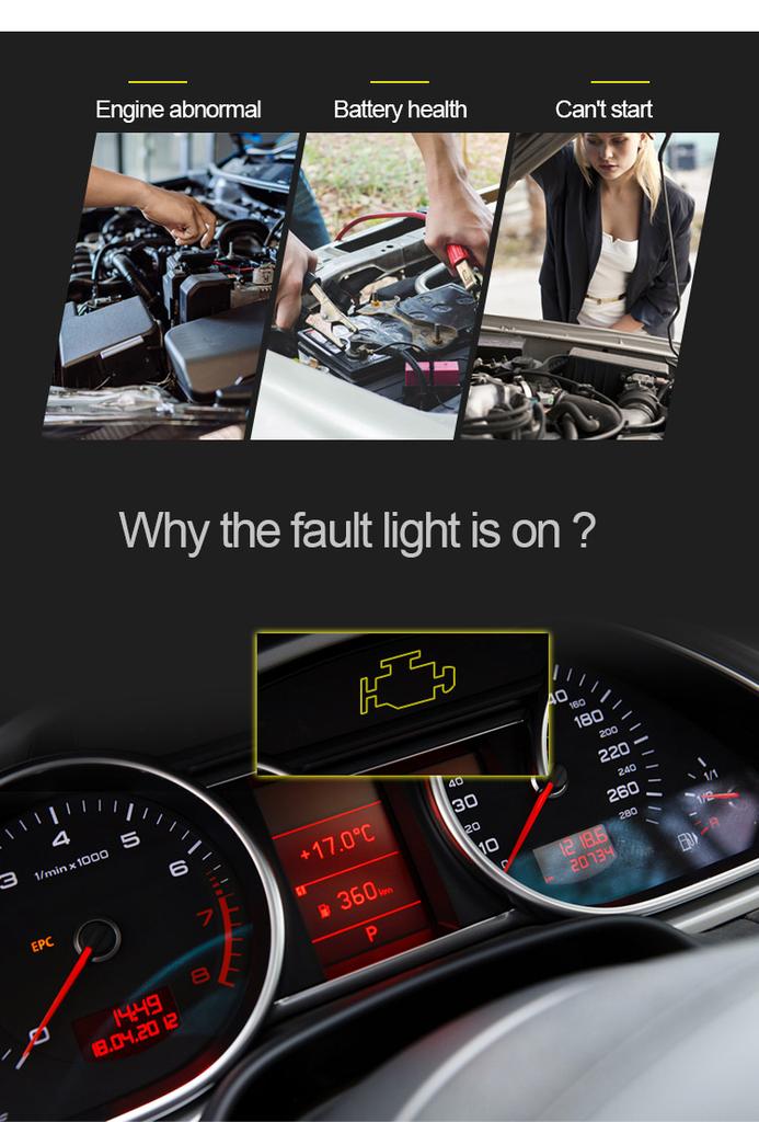 Diagnostic meter OBD2 scanner battery tester Konnwei KW870