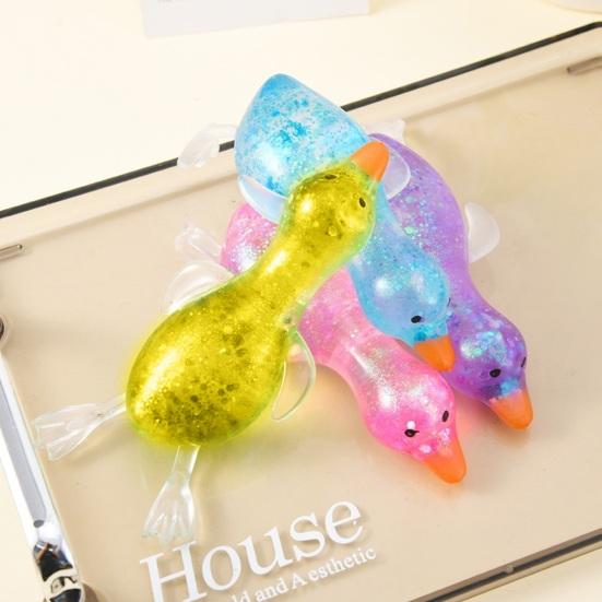 Transparent Glitter Duck Squeeze Toy, Mini Duck Anxiety Relief Sensory Toy, Slow Rising Animal Shape Stress Toy