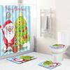3D Digital Printing Christmas Waterproof Shower Curtain Four-Piece Bathroom Non-Slip Door Mat Bedroom Living Room Floor Mat Carpet