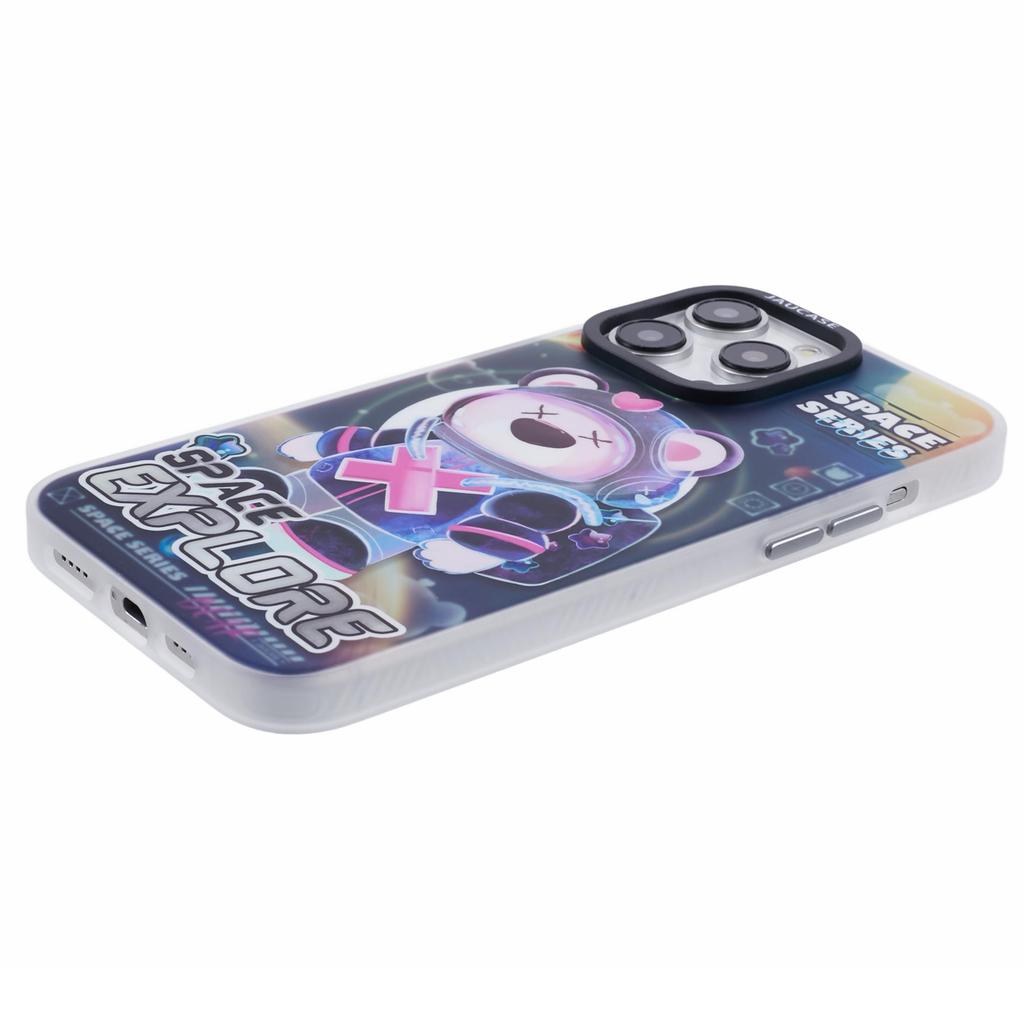 JAUCASE For iPhone 15 Pro Max Case Compatible with MagSafe Bear Pattern PC+TPU Matte Phone Cover