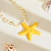 European and American Shell Necklace, Ocean Style Jewelry, Light Luxury Niche Exaggerated Design, Resin Starfish Necklace