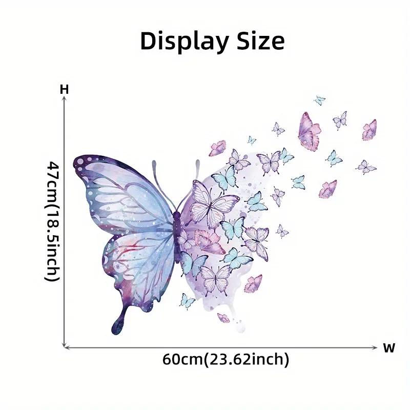 1Pc Watercolor Butterflies Wall Stickers Room Decor for Kids Room Bedroom Wall Decoration Nursery Living Room Wall Decals DIY