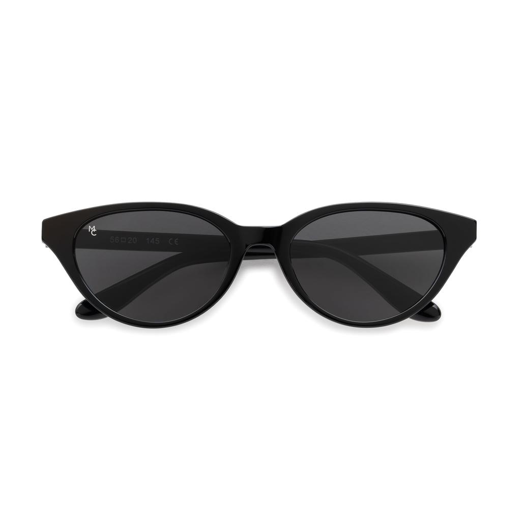 [MODERN CLASSIC] Modern Classic Mira Cat-Eye Slim Sunglasses, UV Protection, Unisex, Modakura (Black), UV400 Polarized Lenses, Sabae Design Brand