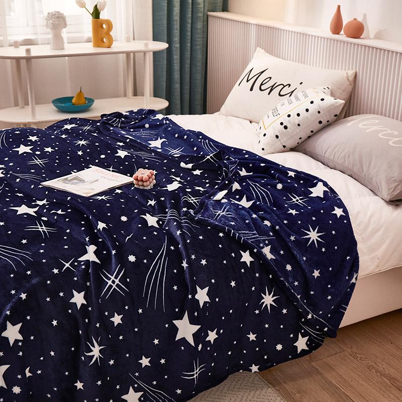 Mysterious Starry Sky Galaxy Star Throw Blanket Ultra Soft Lightweight Plush Flannel Nap Blanket for Couch Bed Sofa Chair Office