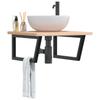 Washbasin Mounts 2 pcs Black Trapezoidal Steel