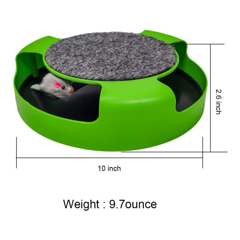 Durable Non-Toxic Plastic Interactive Cat Toy, Claw Grooming Feature In Bright Colorful Design, Battery-Free Rotating Mouse For Exercise And Agility