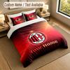 Bedding Set 1 Duvet Cover 2 Pillowcases AC Milan Print Soft Bed Linen Bedroom Decor