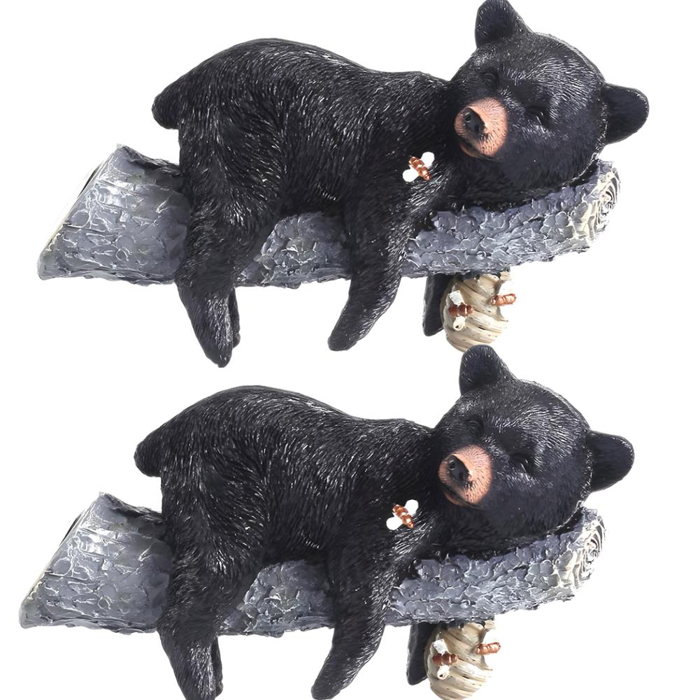 Black Bear Cub Statue Cub Napping & Hanging Out Faces Figurine Realistic Animal Figurines Resin Funny Baby Bear Statue for Trees